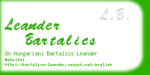 leander bartalics business card